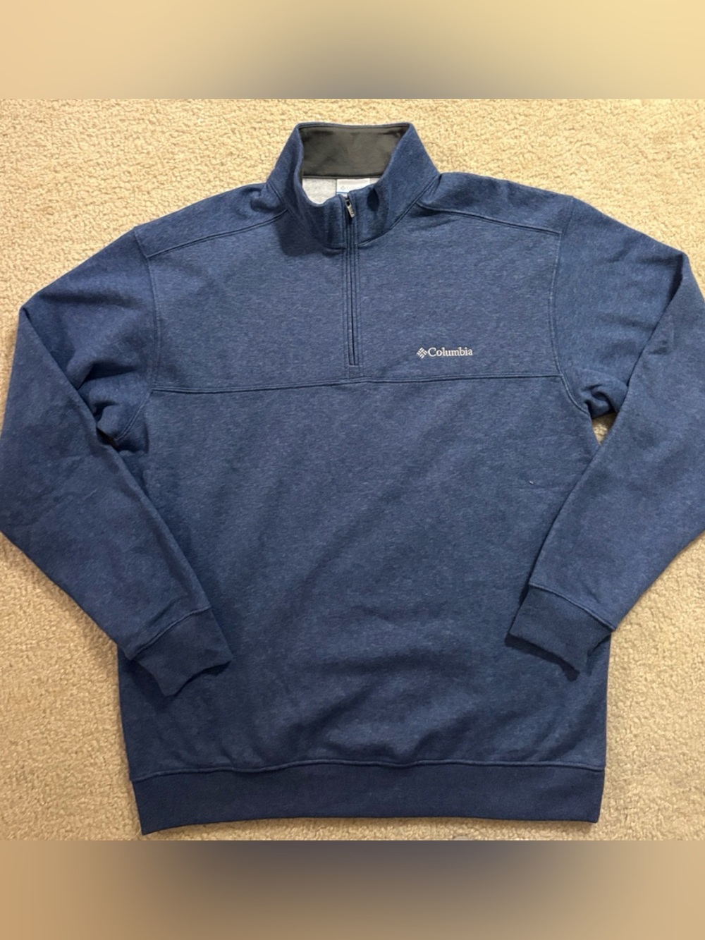 Columbia 1/4 Zip Pullover Men’s Large Blue Fleece Jacket Athletic Outdoor